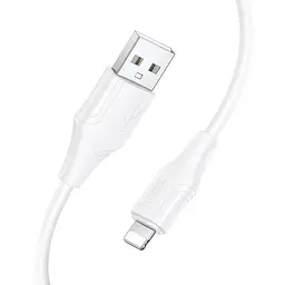 Дата кабель Hoco X124 Bien silicone USB to Lightning 2.4A (1m) White - мініатюра 2