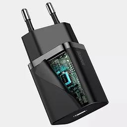МЗП Super Si Quick Charger PD20W (1USB-C) (CCSUP-B) Чорний Baseus teh0029616 - мініатюра 3
