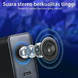 Компьютерные колонки Kisonli X20 Bluetooth, 20W, USB, RGB light, Black - мініатюра 5