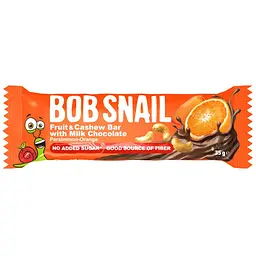 Набір фруктово-горіхових батончиків Bob Snail Хурма-Апельсин-Кеш’ю-Кріспи Кіноа з молочним шоколадом 35 г х 15 шт.