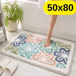 Стильний та практичний килимок для ванної кімнати 50×80 см зі кашеміру — м’який, антиковзкий, вологопоглинаючий KT9000122 - мініатюра 2