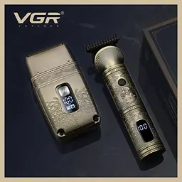 Шейвер-тример VGR V-649 Shaver Set, електробритва з насадками, чоловіча, акумуляторна, з дисплеєм - мініатюра 2