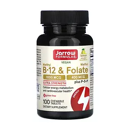 Активні вітаміни B12 та фолат Methyl B-12 & Methyl Folate - 100 таблеток