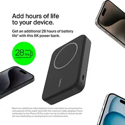 Павербанк Belkin Black 8 000 mAh / 15 Вт (BPD007BTBK) - мініатюра 10
