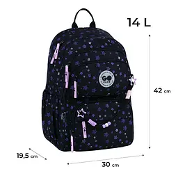 Рюкзак GoPack Education 120M-1 Stars Чорно-фіолетовий (GO26-120M-1) - мініатюра 2