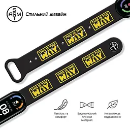 Ремінець ArmorStandart This is the Way для Xiaomi Mi Band 7/6/5 Appeal Black (ARM59258) - мініатюра 3