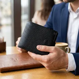 Горизонтальне портмоне для чоловіків з натуральної зернистої шкіри BOND 22059 чорний - мініатюра 2