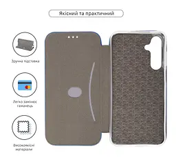 Чехол-книжка для Samsung Galaxy M35 5G (M356), G-Case, синий, кожаный чехол-книжка из экокожи (PU) и TPU, с магнитом, с подставкой и вместительным кардхолдером, противоударный, защита всего корпуса, ArmorStandart (ARM77984) - мініатюра 3