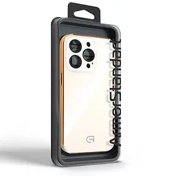 Чехол-накладка для Apple iPhone 14 Pro, Replica MagSafe, золотой, противоударный защитный чехол с магнитным кольцом MagSafe, защита всего корпуса, TPU+PC, зеркальный, выступающий бортик вокруг экрана, ArmorStandart (ARM76199) - мініатюра 5