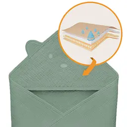 Рушник з капюшоном Lionelo Muslin Hooded Towel Green Forest 80х80 см - мініатюра 5