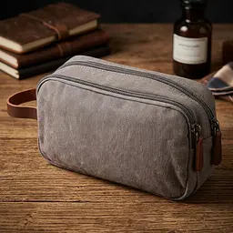 Зручна чоловіча барсетка на два відділення з якісного текстилю Vintage 22230 сірий - мініатюра 4
