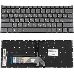 Клавіатура для ноутбука LENOVO (Yoga 730-13IKB 730-15IKB) rus onyx чорний без фрейму підсвічування клавіш