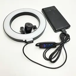 Кільцева LED лампа 16см 10W регулювання яскравості та температури світіння селфі кільце підсвічування блогера фотографа візажиста Elite LUX EL-1140 - мініатюра 11