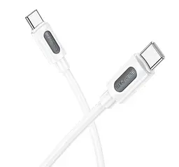 Кабель синхронізації Borofone BX114 Silicone Type-C to Type-C 60W/3A 1 м White (35940_3605849)