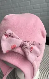 Утеплена весняна шапочка для новонародженої дівчинки Rose 3-6 міс. (38-42 см) Lari Рожевий - мініатюра 2