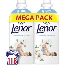 Набір кондиціонер для білизни Lenor Sensitive Cotton Freshness 2.478 л (2 шт. x 1,239 л)