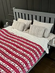 Плед Dushka Home Новорічний 21474 200х230 см бордовий