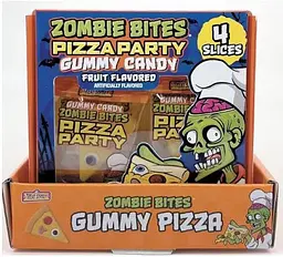 Жувальні цукерки Treat Street Gummy Candy Zombie Bites Pizza Party 24г - мініатюра 2