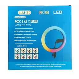 Кільцева Led-лампа 30 см LJJ-30 з тримачем для телефона 3 режими + RGB - мініатюра 5