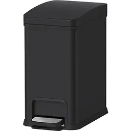 Відро для сміття з плавним закриттям прямокутне Koer TC-010108-05 8 л Black KR5593, Чорний матовий