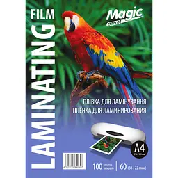 Плівка для ламінування Magic А4 глянець товщина 60 мкм 216х303 мм Прозорий 100 шт