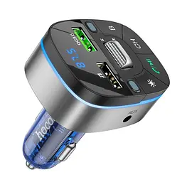 Адаптер автомобільний HOCO Crystal transparent car BT FM transmitter E71 сіро прозорий - мініатюра 5