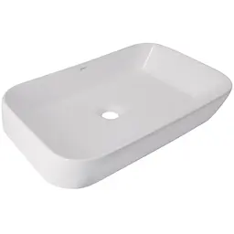 Раковина накладна Qtap Scorpio 550х390х120 мм, White, прямокутна, без донного клапана QT14112243WN