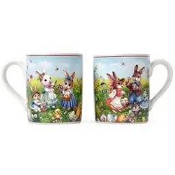 Набір чашок порцелянових Rabbit Family HP-7323-8 220 мл 2шт кольоровий чашки чайні подарункові Yiwu HP-7323-8 - мініатюра 2