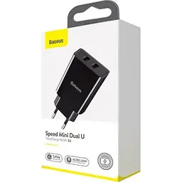 Мережевий зарядний пристрій Baseus Speed Xiaomini 2USB 2.1A CCFS-R01 Black - мініатюра 2