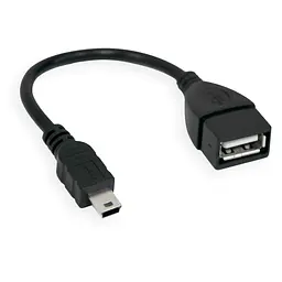 Кабель OTG, переходник USB на mini-USB тип B, черный, адаптер для смартфона и планшета 10 см - миниатюра 5