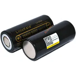 Акумулятор 26650 LiitoKala Lii-50A 5000 mAh силовий літій-іонний Li-Ion 25А, 3.7V Плоский плюс (19312)
