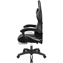 Крісло геймерське Kruger&Matz GX-150 з підставкою для ніг Black/White - мініатюра 4