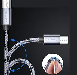 Зарядний кабель Tiger ESSAGER micro USB 2.4 A 2метра - мініатюра 5