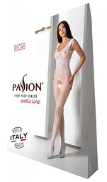 Бодістокінг з крилами Passion BS098 One Size, white, середня сітка, відкритий доступ - мініатюра 6