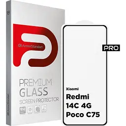 Захисне скло ArmorStandart Pro Full Glass для Redmi 14C 4G/ Redmi A4/ Poco C75 Black (ARM79332) [125412]
