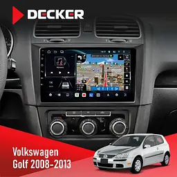 Штатна магнітола Volkswagen Golf 2008-2013 Decker D9-011 4x64, DSP, 4G, 360 Decker (НФ-00009242)