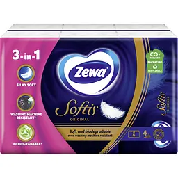 Носові хустки Zewa Softis Original чотиришарові 6 уп. по 9 шт. (53721) - мініатюра 2