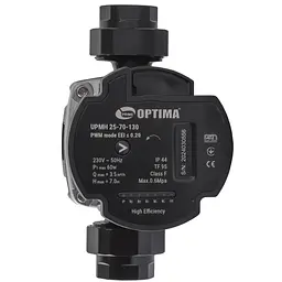 Насос циркуляційний енергоощадний Optima PRIME UPMH 25-70AUTO 130 мм + гайки - мініатюра 2