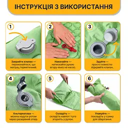 Надувний похідний килимок матрац LEOBRO Air Mat 190 x 60 см Green (LB-1095) - мініатюра 6