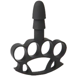Doc Johnson Vac-U-Lock Knuckle Up - Тримач-кастет для іграшок з кріпленням, 15х7.5 (чорний) - мініатюра 2