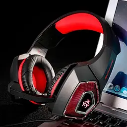 Провідна ігрова гарнітура Hunterspider Gaming with LED V1, USB, 3.5mm, 2m, black-red - мініатюра 13