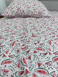 Простирадло дитяче Ecotton 110х150 см із бавовни рожева Кавуни (13284-2) - мініатюра 2