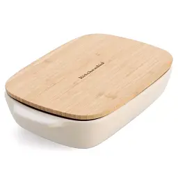 Форма для випічки з кришкою KitchenAid керамогранітна 31,2x18,8x7,2 см 1,9 л кремовий колір (CC006107-001)
