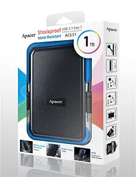 Портативний жорсткий диск Apacer 1TB USB 3.1 AC631 IP55 Чорний - мініатюра 4