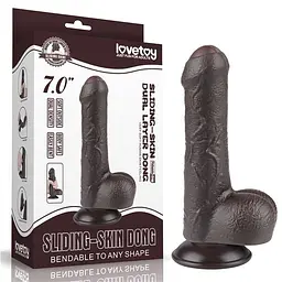 Фалоімітатор - Sliding-Skin Dual Layer Dong 7" Black