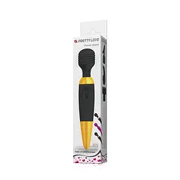 Класичний вібратор Pretty Love Power Wand Black Gold - мініатюра 9