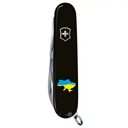 Ніж Victorinox Huntsman Ukraine 91мм 15функ чорн Мапа України син-жовт.