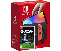 Ігрова консоль Nintendo Switch OLED model Neon Blue-Red + Гра EA SPORTS FC 24 російська версія - мініатюра 2