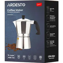 Гейзерна кавоварка Ardesto Gemini Cremona 9 чашок алюміній - мініатюра 10