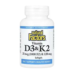 Vitamin D3 & K2 25 mcg (1000 IU) & 120 mcg - 120 softgels